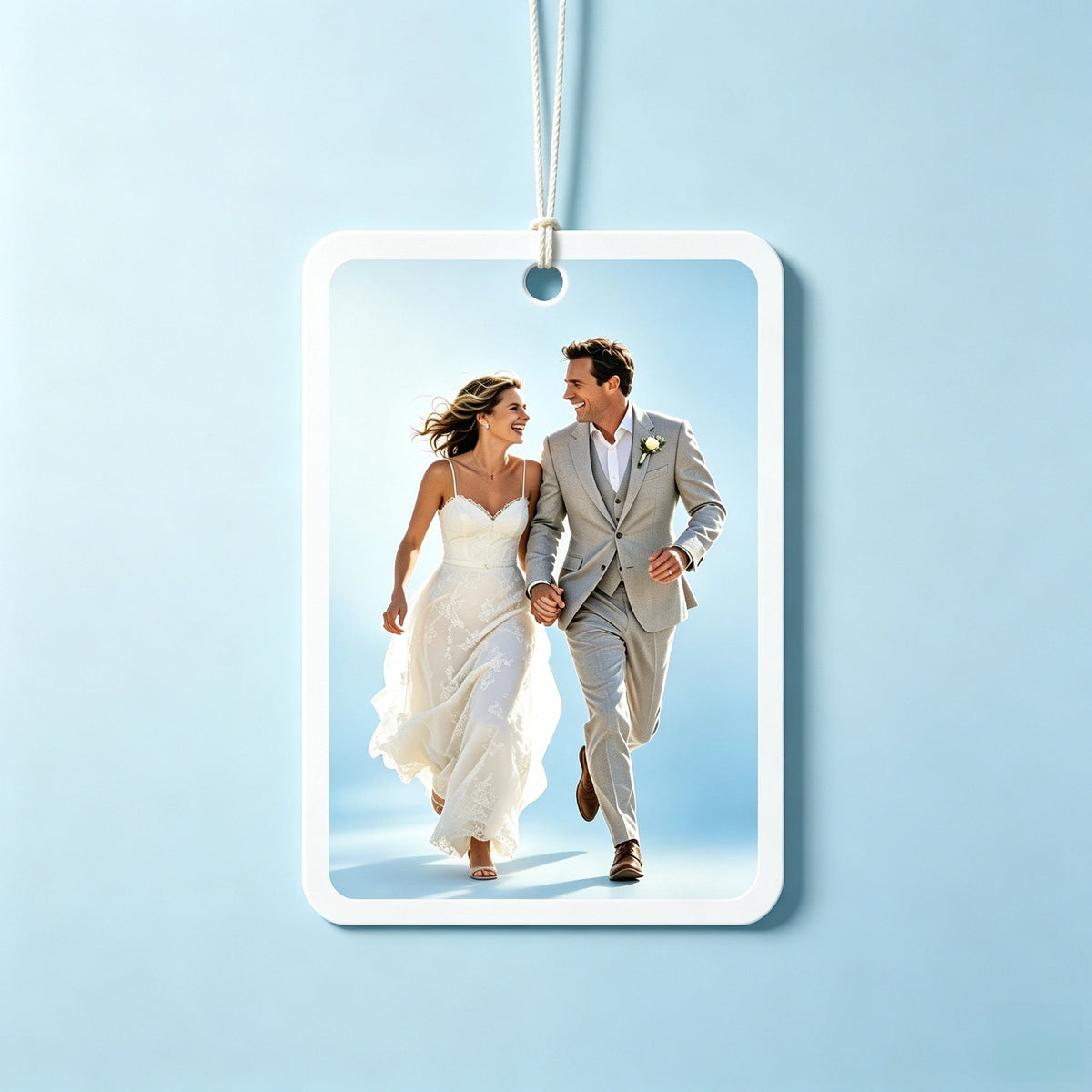 Custom photo air freshener — do not crop rectangular shape with pet photo, double-sided scented paper