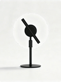 animeholo 3D hologram fan with HD LED blade on black desktop stand, product front view