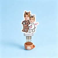 Bear Hug Couple Custom Photo Spring Bobblehead — personalized acrylic spring figure made from your photo, couple hugging in