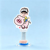 Piggy Rider Custom Photo Spring Bobblehead