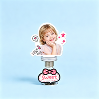 Starry Girl Custom Photo Spring Bobblehead — personalized acrylic spring figure made from your photo, girl daydreaming with