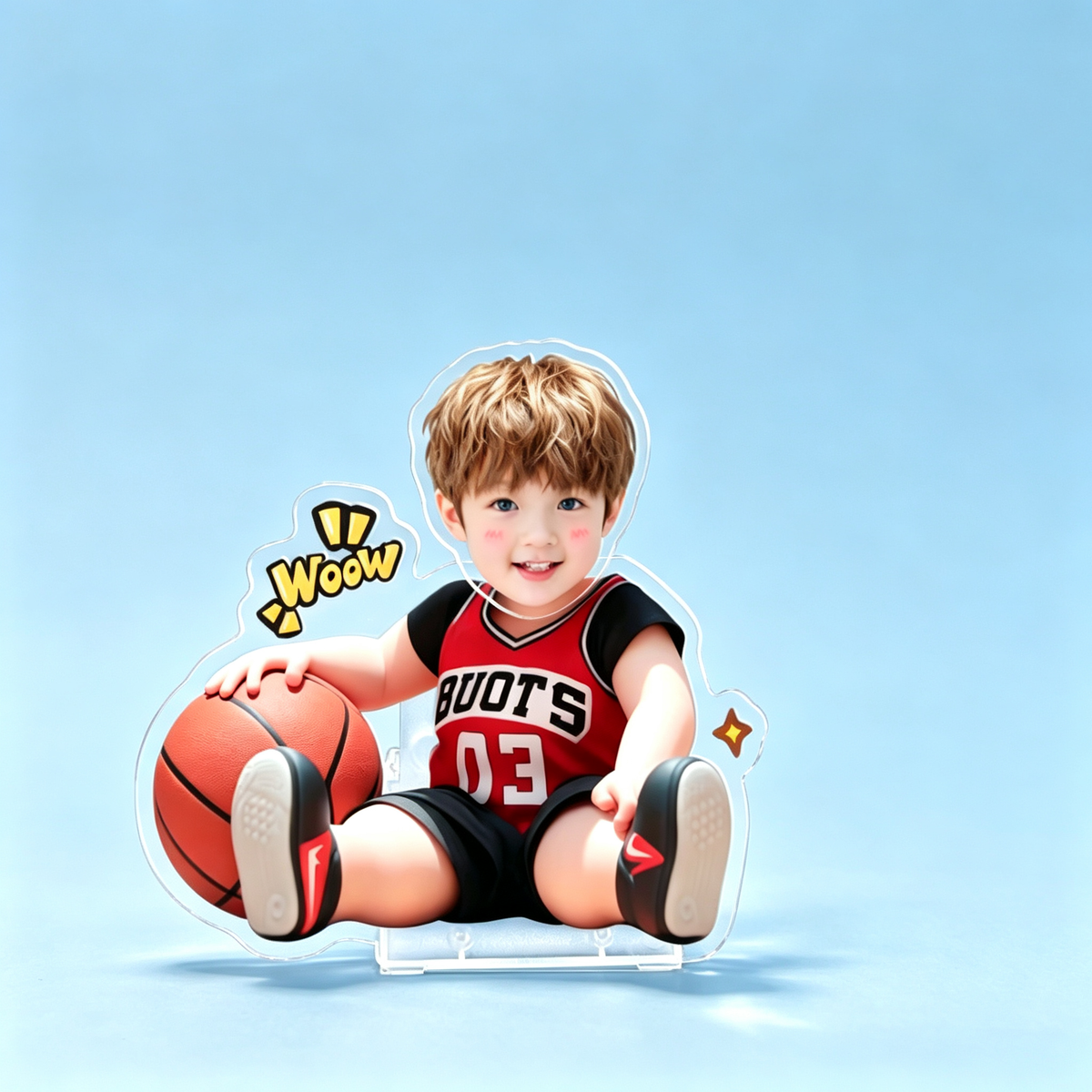 Balance Bike Custom Photo Wobble Figure — personalized acrylic standee made from your photo, girl riding a balance bike with