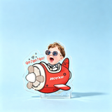 Basketball Star Custom Photo Wobble Figure — personalized acrylic standee made from your photo, basketball kid in a red