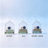 Wobble figure power options compared - battery, solar, or battery plus solar for the swaying acrylic figure mechanism