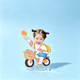 Little Pilot Custom Photo Wobble Figure — personalized acrylic standee made from your photo, baby pilot flying a red cartoon