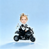 Rider II Custom Photo Wobble Figure — personalized acrylic standee made from your photo, little racer riding a black sport