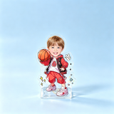 Unicorn Custom Photo Wobble Figure — personalized acrylic standee made from your photo, princess girl with crown riding a