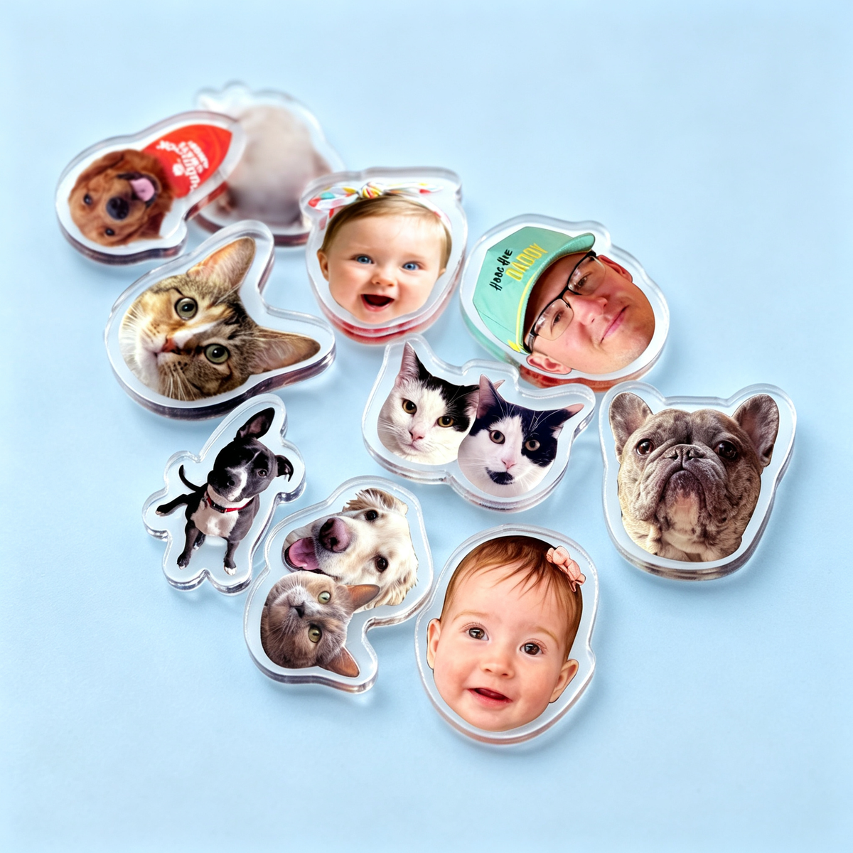 Personalized Shoe charms printed with pet photos, jibbitz style clog accessories