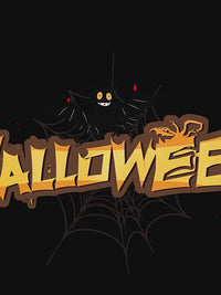 Halloween acrylic wall art light demo video — silhouette decorations glowing with warm LED fairy lights in a spooky Halloween room